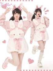 画像13: 【送料無料】C8173ゆめかわうさぎもこもこサロペットかぼちゃパンツ《予約受付》 (13)