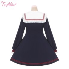 画像2: 【ToAlice】C8325マリンスピンドルセーラーワンピース【30%OFF】 (2)