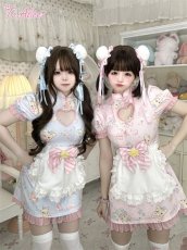画像7: 【ToAlice】C8347ゆめかわくまハートくり抜きチャイナワンピース【30％OFF】 (7)