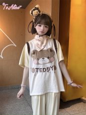画像3: 【送料無料】C8376裾刺繍入りゆめかわアニマルパンツ《予約限定》 (3)