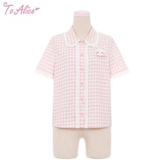画像1: 【ToAlice】C8384ゆめかわBUNNYギンガムチェックブラウス【30％OFF】 (1)