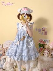 画像6: 【送料無料】C8423ギンガムチェックノースリーブうさ耳ワンピース《予約受付》 (6)