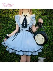 画像2: 【ToAlice】C8431ネクタイ付き半袖シャツブラウス【30％OFF】 (2)