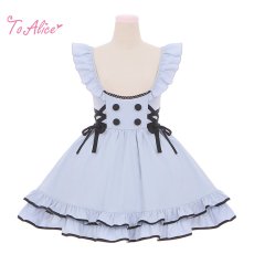 画像1: 【ToAlice】C8432レースアップフリルアリスジャンパースカート【30％OFF】 (1)