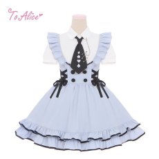 画像2: 【ToAlice】C8432レースアップフリルアリスジャンパースカート【30％OFF】 (2)