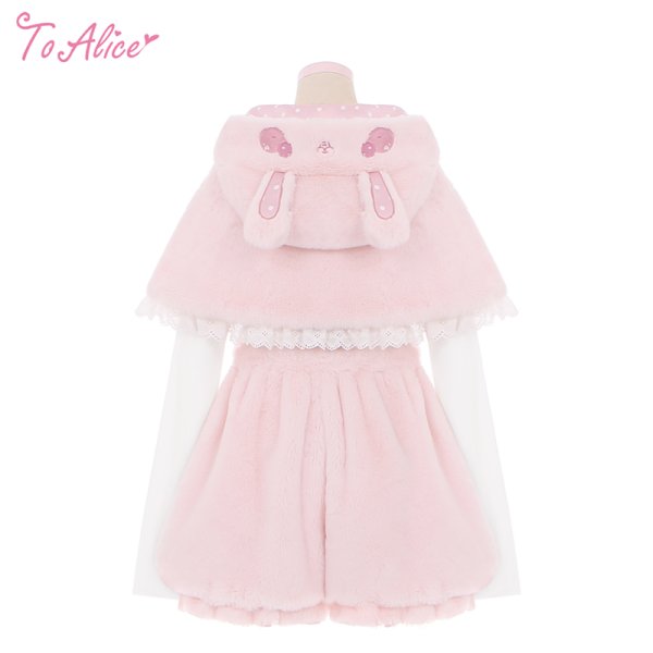 ToAlice】C8501ラブリーラビットもこもこサロペットパンツ - To Alice