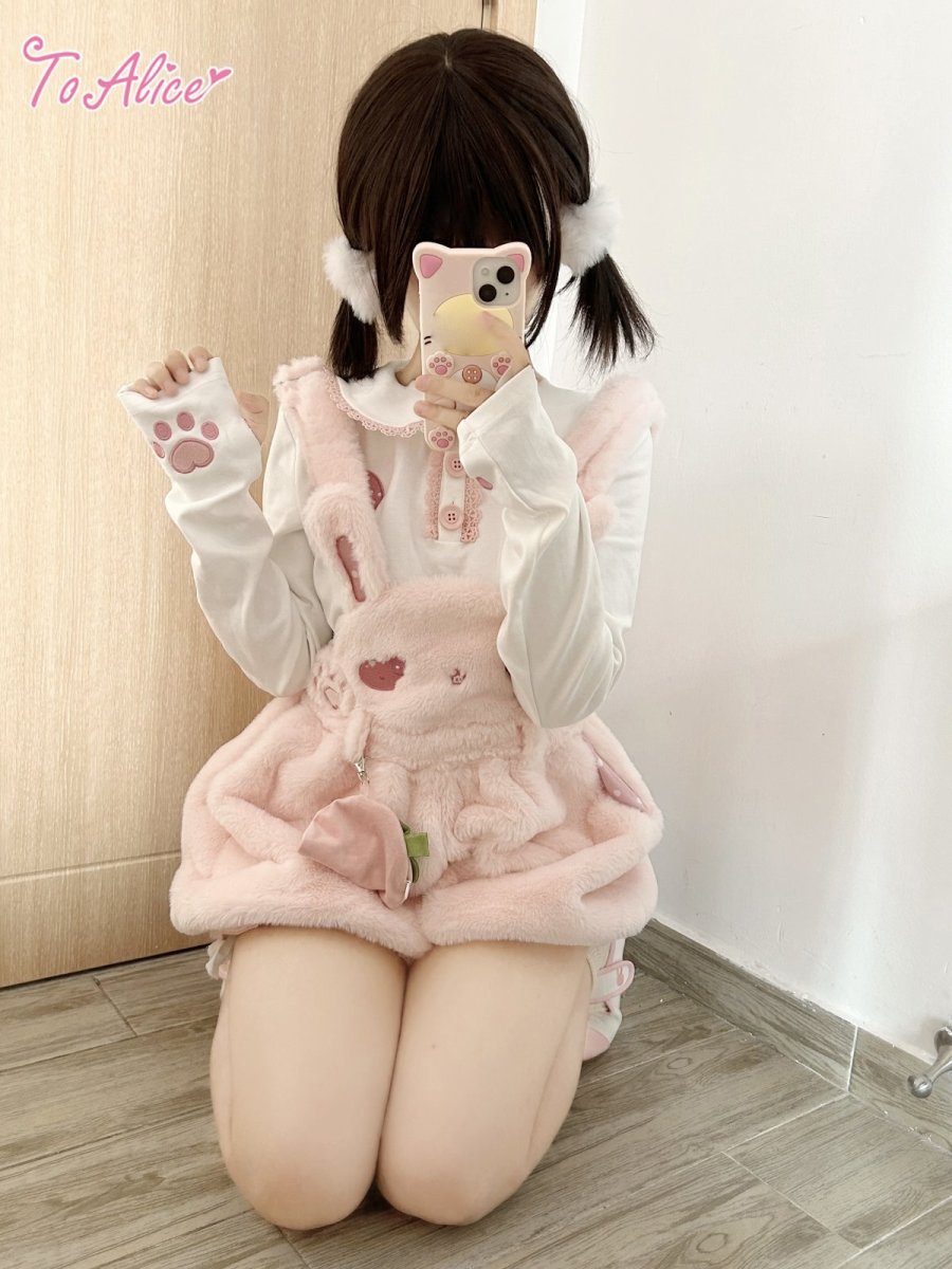 画像9: 【ToAlice】C8502ラブリーもこもこいちごリボンケープ (9)