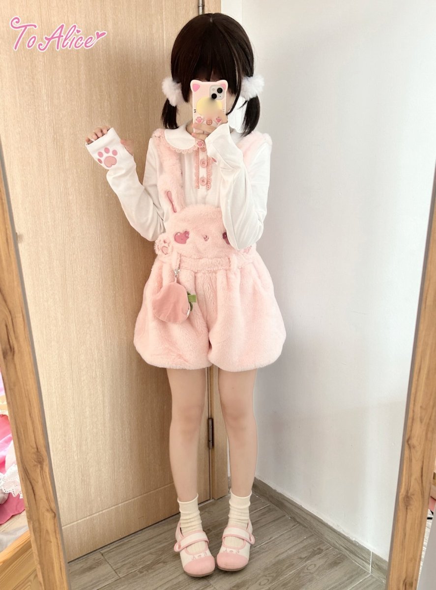 画像10: 【ToAlice】C8502ラブリーもこもこいちごリボンケープ (10)