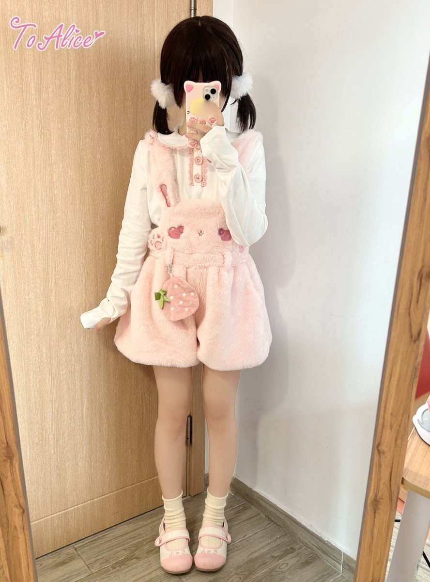 画像19: 【ToAlice】C8502ラブリーもこもこいちごリボンケープ (19)