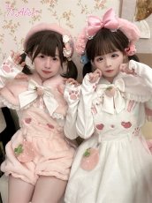 画像23: 【ToAlice】C8500いちご×肉球刺繍丸襟トップス (23)