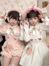 画像24: 【ToAlice】C8500いちご×肉球刺繍丸襟トップス (24)