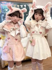 画像26: 【ToAlice】C8500いちご×肉球刺繍丸襟トップス (26)