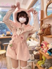 画像27: 【ToAlice】C8500いちご×肉球刺繍丸襟トップス (27)