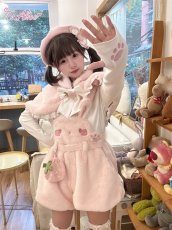 画像30: 【ToAlice】C8500いちご×肉球刺繍丸襟トップス (30)