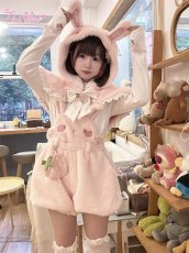 画像31: 【ToAlice】C8500いちご×肉球刺繍丸襟トップス (31)