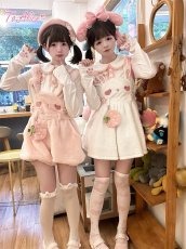 画像36: 【ToAlice】C8500いちご×肉球刺繍丸襟トップス (36)