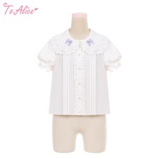 画像1: 【ToAlice】C8528プチリボンコットンレースブラウス【30％OFF】 (1)