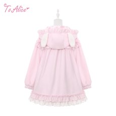 画像2: 【ToAlice】C8533 たれ耳フード付きいちごパーカー (2)