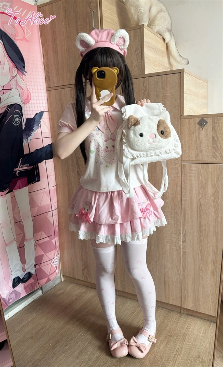 画像17: 【ToAlice】C8538ゆめかわうさぎ刺繍入りスカパン (17)
