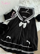 画像3: 【Last one】【ToAlice】C8586ねこ×セーラージャージワンピース (3)