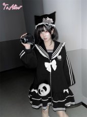 画像8: 【Last one】【ToAlice】C8586ねこ×セーラージャージワンピース (8)