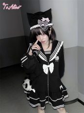 画像9: 【Last one】【ToAlice】C8586ねこ×セーラージャージワンピース (9)