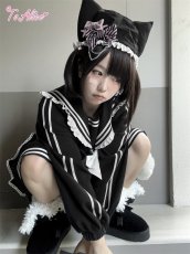 画像15: 【Last one】【ToAlice】C8586ねこ×セーラージャージワンピース (15)