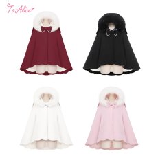 画像1: 【ToAlice】C8589ふわふわラビットマントコート(中綿入り)【30％OFF】 (1)