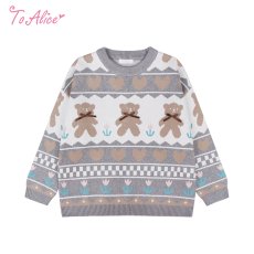 画像1: 【Last one】【ToAlice】C8612おさんぽベアセーター【30%OFF】 (1)