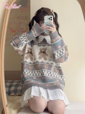 画像2: 【Last one】【ToAlice】C8612おさんぽベアセーター【30%OFF】 (2)