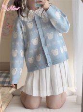 画像5: 【ToAlice】C8613ベア×リボンニットカーディガン【30%OFF】 (5)
