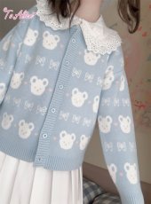 画像6: 【ToAlice】C8613ベア×リボンニットカーディガン【30%OFF】 (6)