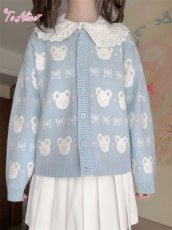 画像7: 【ToAlice】C8613ベア×リボンニットカーディガン【30%OFF】 (7)
