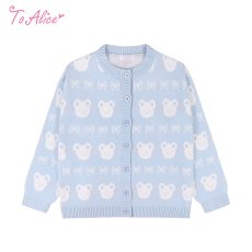 画像1: 【ToAlice】C8613ベア×リボンニットカーディガン【30%OFF】 (1)