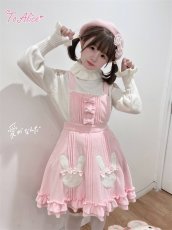 画像10: 【ToAlice】C8614うさちゃんモチーフあったかサロペットスカート【30%OFF】 (10)