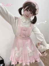 画像11: 【ToAlice】C8614うさちゃんモチーフあったかサロペットスカート【30%OFF】 (11)