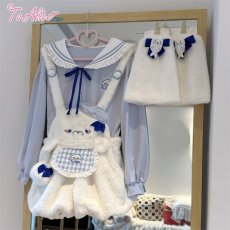 画像1: 【Last one】【ToAlice】C8626もこもこあざらしサロペットパンツ (1)