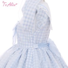 画像3: 【Last one】【ToAlice】C8629リトルデイジーチェックセーラー長袖ワンピース (3)