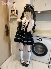 画像30: 【ToAlice】C8637お人形さんティアードサロペットスカート (30)