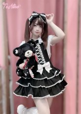 画像48: 【ToAlice】C8637お人形さんティアードサロペットスカート (48)