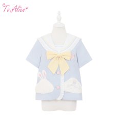 画像1: 【Last one】【ToAlice】 C8648夢うさぎ半袖セーラートップス (1)