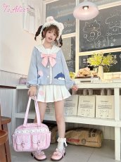 画像6: 【送料無料】C8650サメちゃん刺繡プリーツスカート《予約受付》 (6)