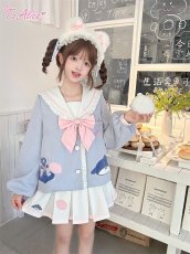 画像9: 【送料無料】C8650サメちゃん刺繡プリーツスカート《予約受付》 (9)