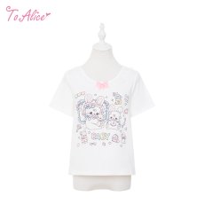 画像1: 【ToAlice】C8653 PastelRabbitプリントTシャツ (1)