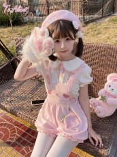 画像1: 【ToAlice】C8657ラブリーラビットサロペットパンツ【本店・通販限定】 (1)