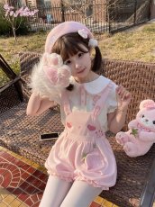 画像2: 【ToAlice】C8657ラブリーラビットサロペットパンツ【本店・通販限定】 (2)
