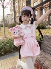 画像3: 【ToAlice】C8657ラブリーラビットサロペットパンツ【本店・通販限定】 (3)