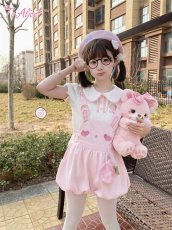 画像4: 【ToAlice】C8657ラブリーラビットサロペットパンツ【本店・通販限定】 (4)