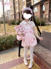 画像7: 【ToAlice】C8657ラブリーラビットサロペットパンツ【本店・通販限定】 (7)