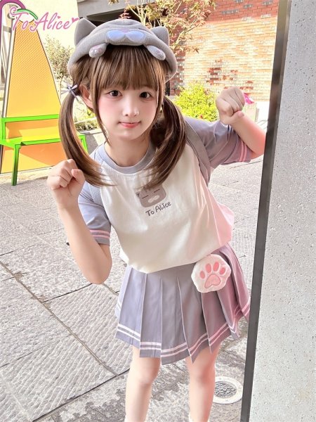 Last one】【ToAlice】C8681ダブルライン入りプリーツスカート - To Alice